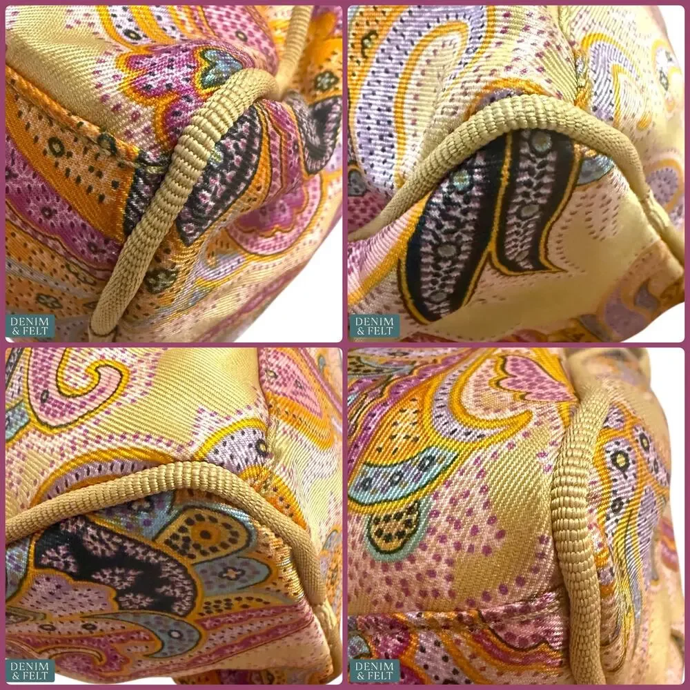 Etro Paisley Mini Zip Pouch Cosmetic‎ Bag Boho Festival Y2K Luxe Travel Designer
